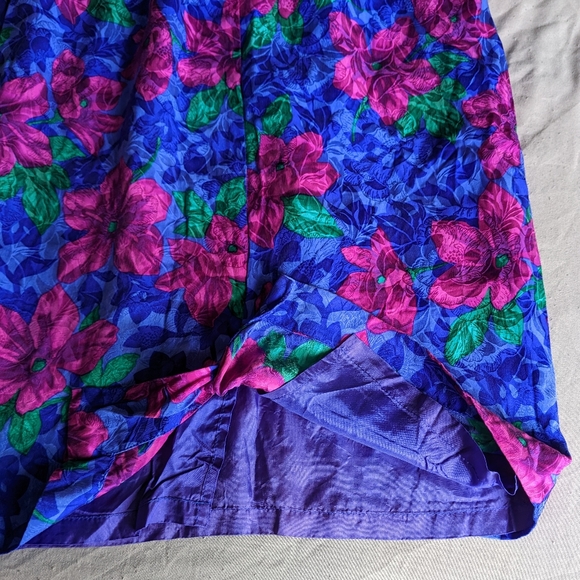 Vintage 100% silk dazzling floral pleated pencil skirt - Picture 11 of 16